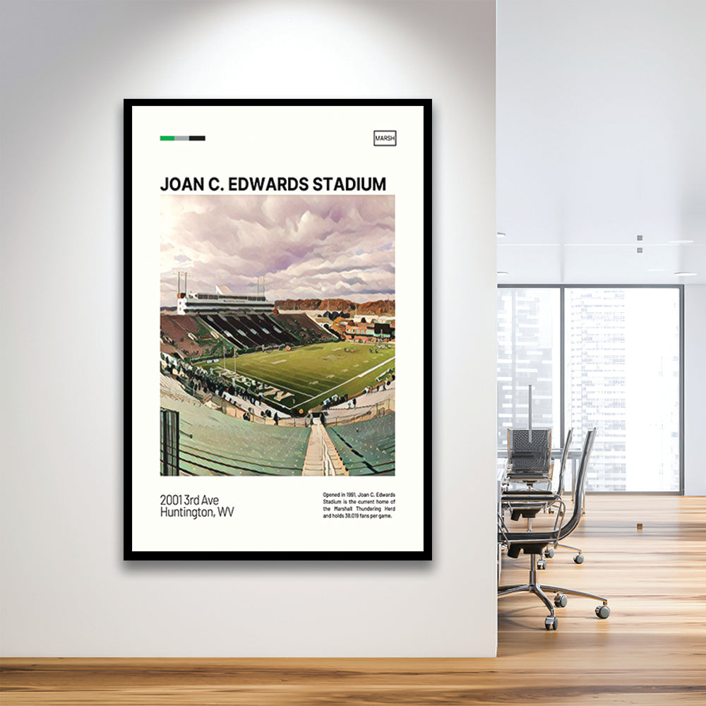Joan C. Edwards Stadium Print, Marshall Thundering Herd Stadium Art, Gifts for him, Sport Art, Framed Art Print Wall Decor