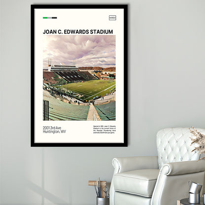 Joan C. Edwards Stadium Print, Marshall Thundering Herd Stadium Art, Gifts for him, Sport Art, Framed Art Print Wall Decor