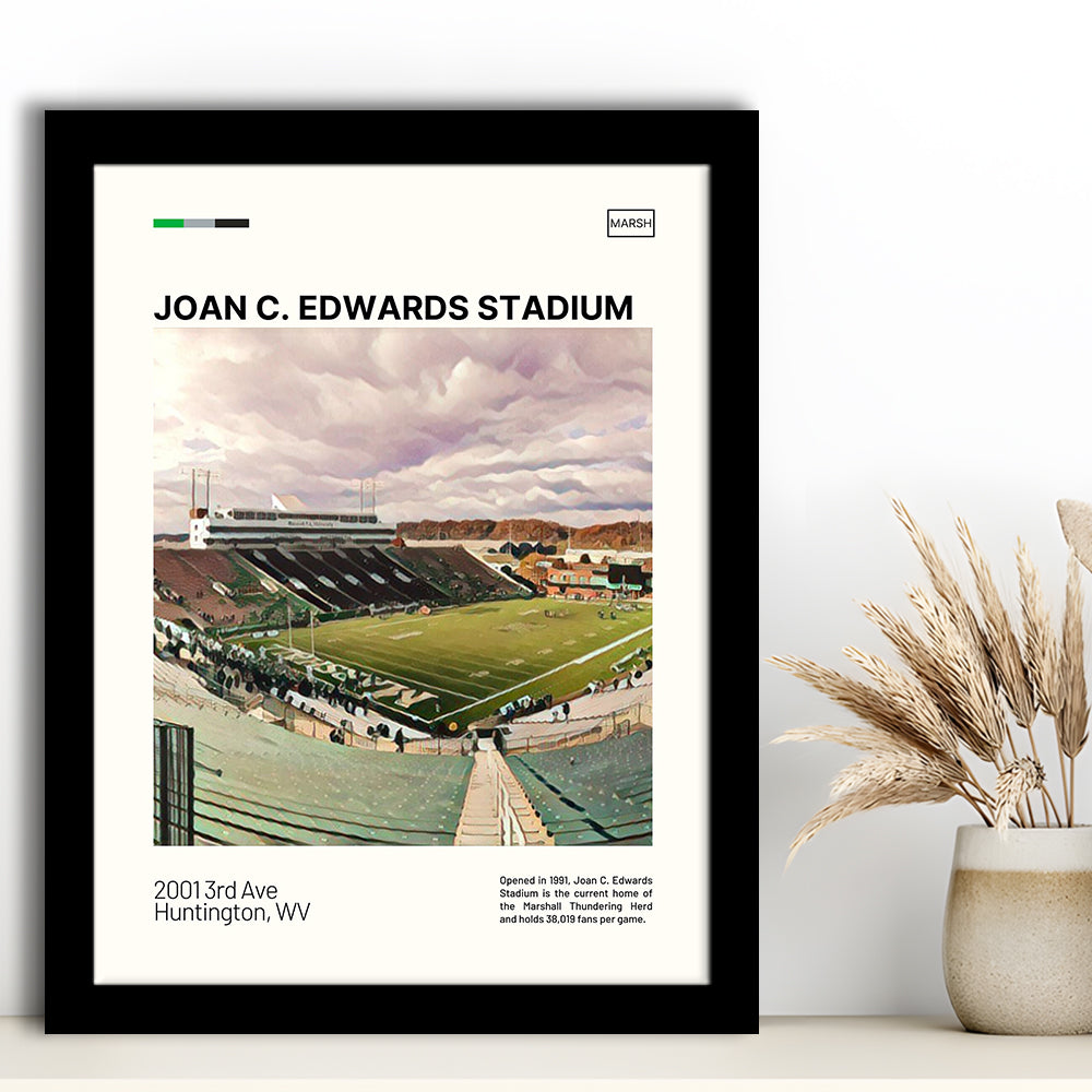 Joan C. Edwards Stadium Print, Marshall Thundering Herd Stadium Art, Gifts for him, Sport Art, Framed Art Print Wall Decor