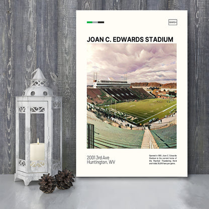 Joan C. Edwards Stadium Print, Marshall Thundering Herd Stadium Canvas Art, Fan Gifts, Sport Art, Canvas Print Wall Art