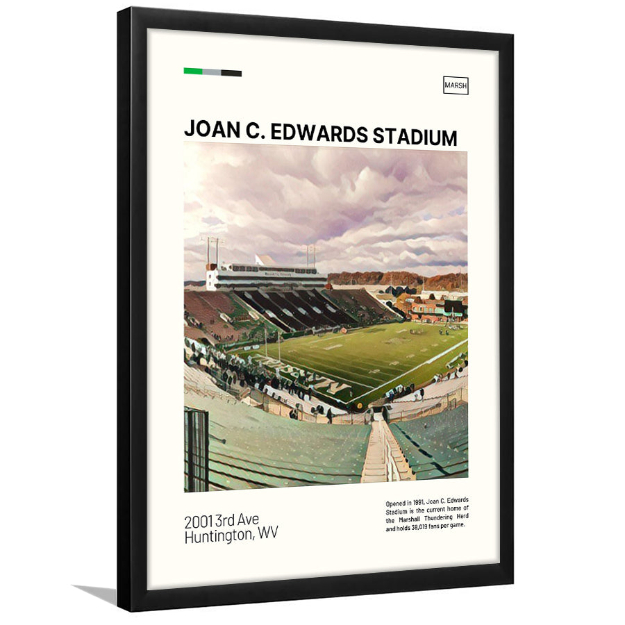 Joan C. Edwards Stadium Print, Marshall Thundering Herd Stadium Art, Gifts for him, Sport Art, Framed Art Print Wall Decor