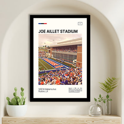 Joe Aillet Stadium Print, Louisiana Tech Bulldogs Stadium Art, Gifts for him, Sport Art, Framed Art Print Wall Decor