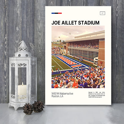 Joe Aillet Stadium Print, Louisiana Tech Bulldogs Stadium Canvas Art, Fan Gifts, Sport Art, Canvas Print Wall Art