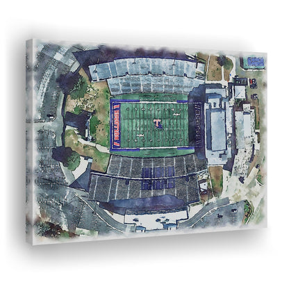 Joe Aillet Painting Stadium Watercolor, Ruston Louisiana Watercolor, Sport Art, Gifts for him, Canvas Print Wall Art
