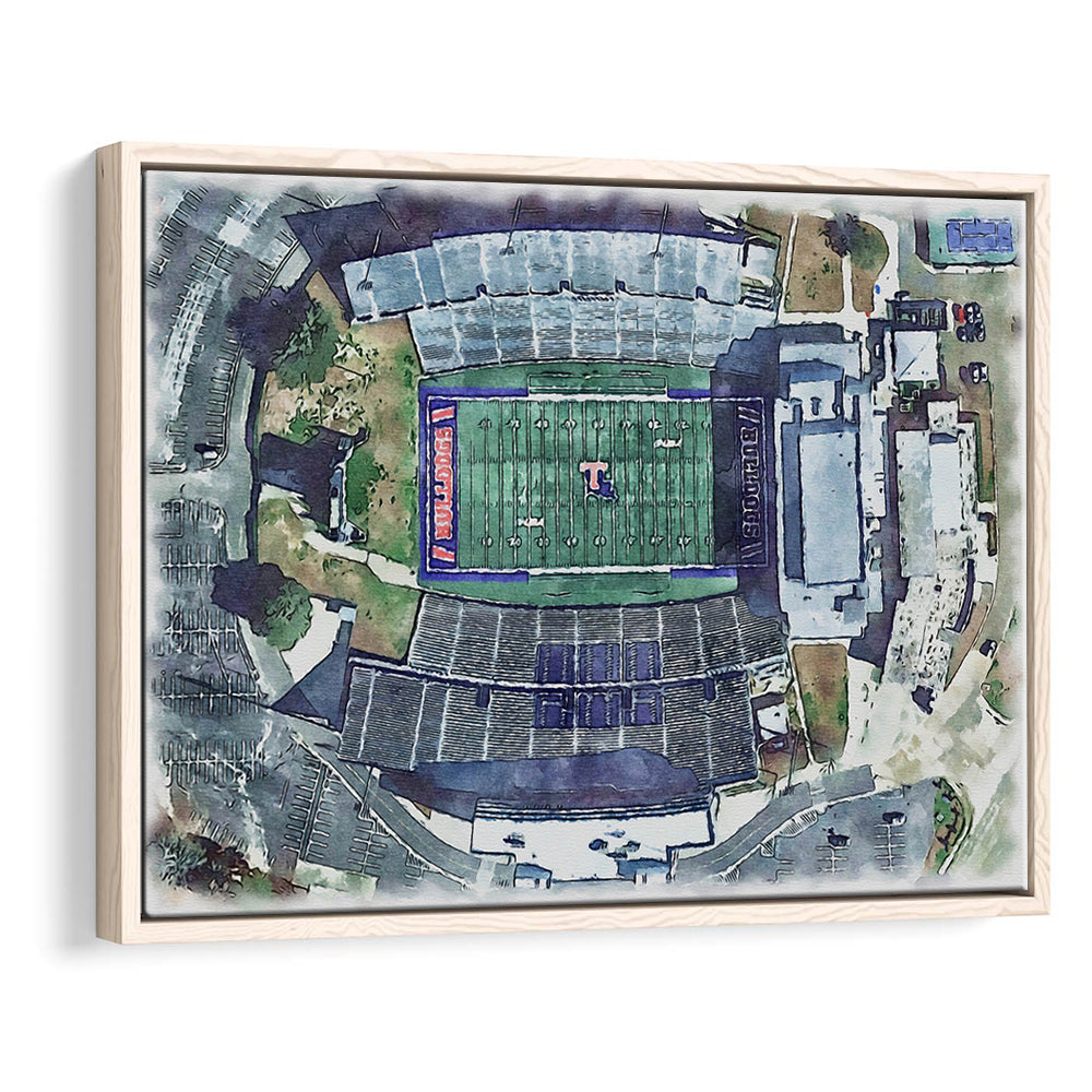 Joe Aillet Painting Stadium Watercolor, Ruston Louisiana Watercolor, Sport Gift Art, Framed Canvas Print Wall Art