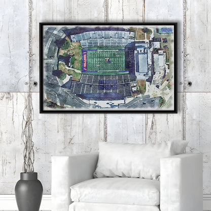 Joe Aillet Painting Stadium Watercolor, Ruston Louisiana Watercolor, Sport Gift Art, Framed Canvas Print Wall Art