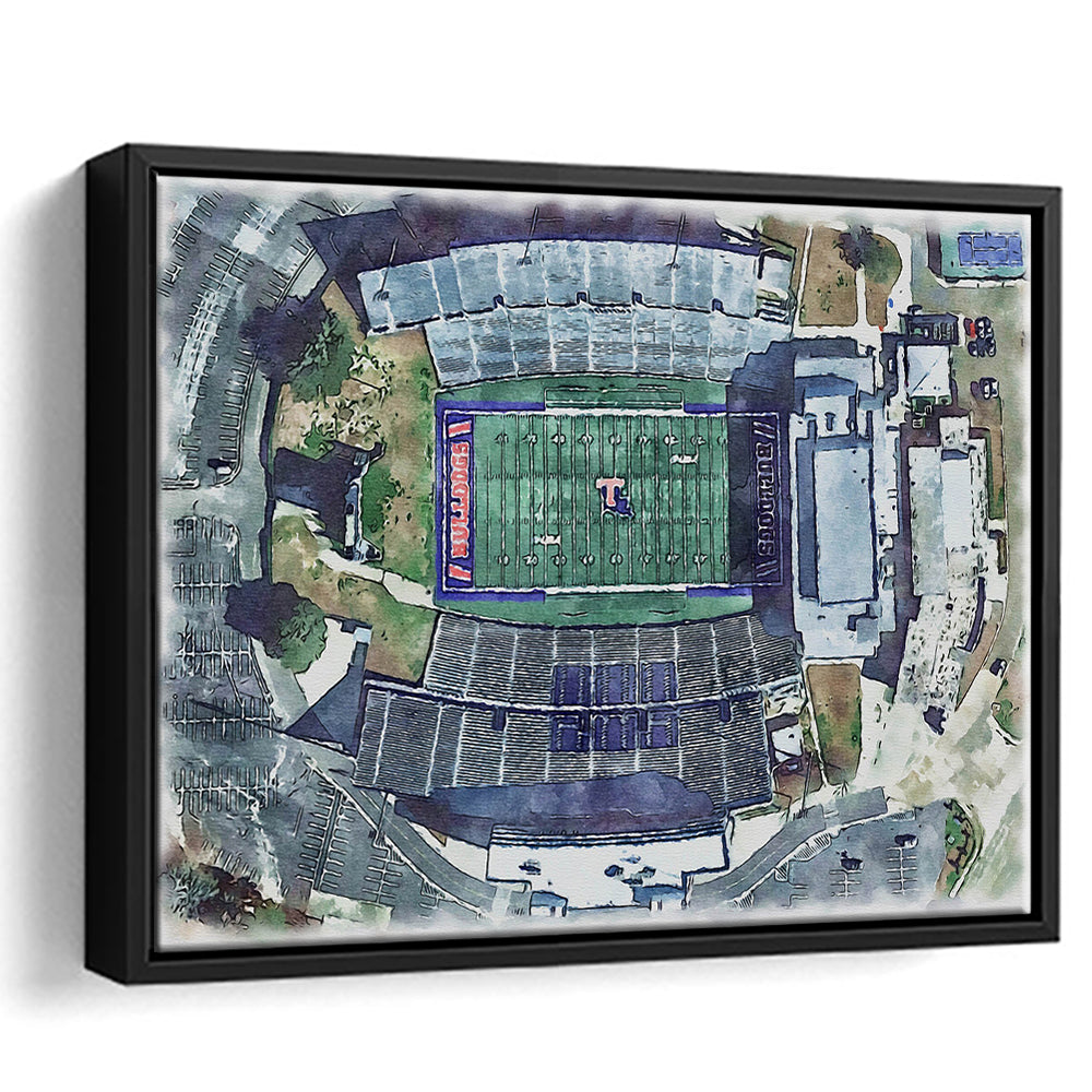 Joe Aillet Painting Stadium Watercolor, Ruston Louisiana Watercolor, Sport Gift Art, Framed Canvas Print Wall Art