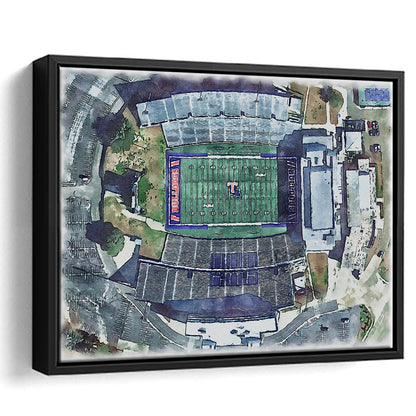 Joe Aillet Painting Stadium Watercolor, Ruston Louisiana Watercolor, Sport Gift Art, Framed Canvas Print Wall Art