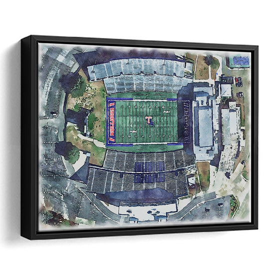 Joe Aillet Painting Stadium Watercolor, Ruston Louisiana Watercolor, Sport Gift Art, Framed Canvas Print Wall Art