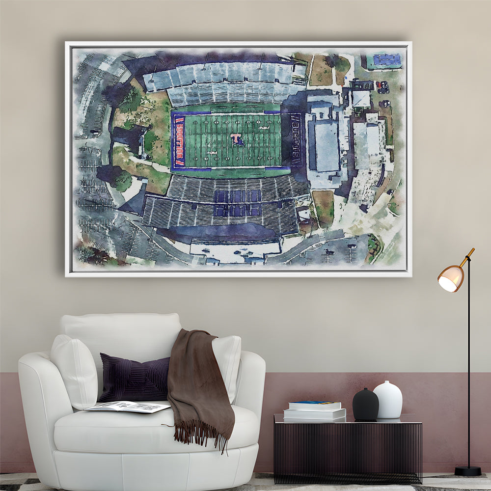 Joe Aillet Painting Stadium Watercolor, Ruston Louisiana Watercolor, Sport Gift Art, Framed Canvas Print Wall Art