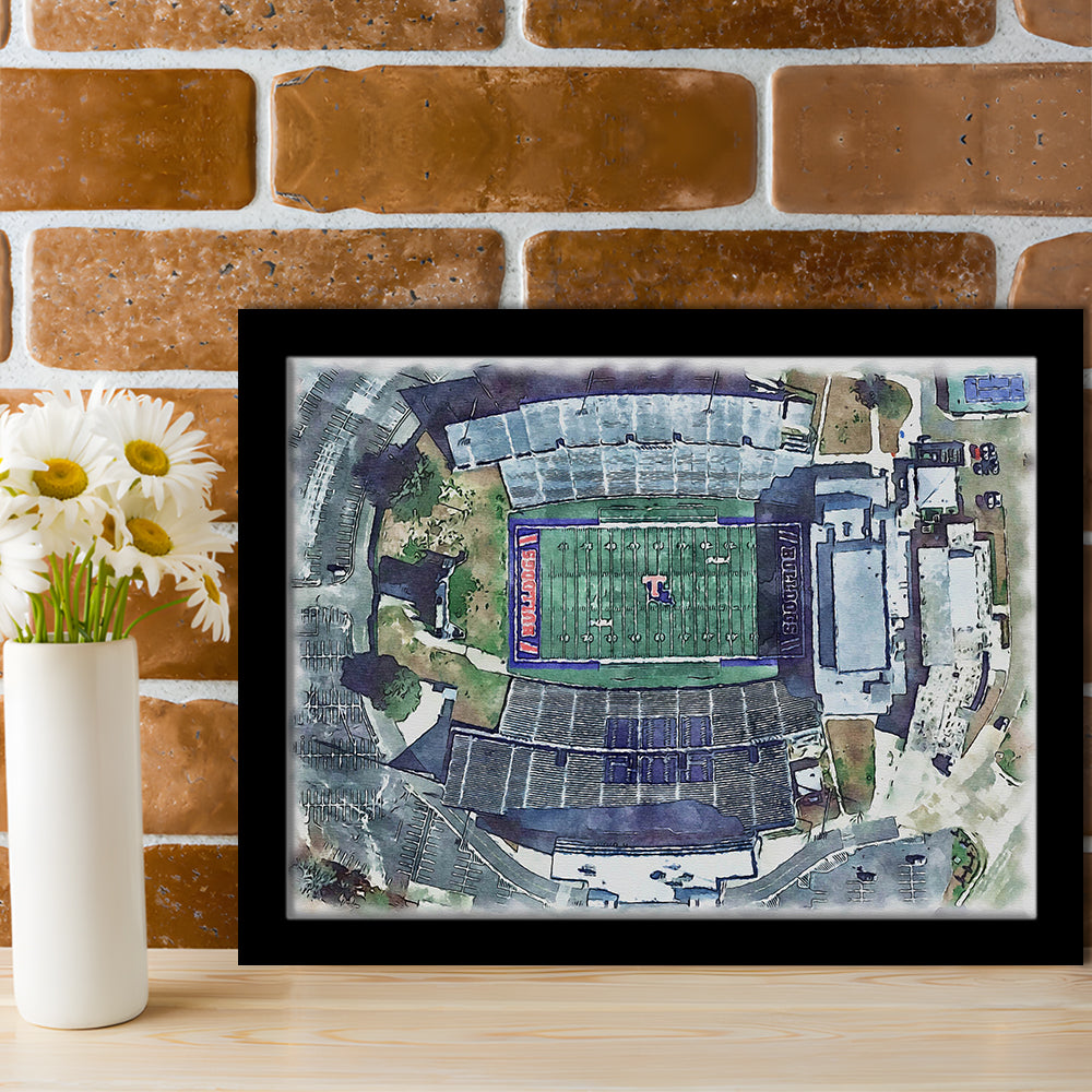 Joe Aillet Painting Stadium Watercolor, Ruston Louisiana Watercolor, Sport Gift Art, Framed Art Print Wall Decor