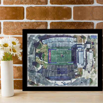 Joe Aillet Painting Stadium Watercolor, Ruston Louisiana Watercolor, Sport Gift Art, Framed Art Print Wall Decor