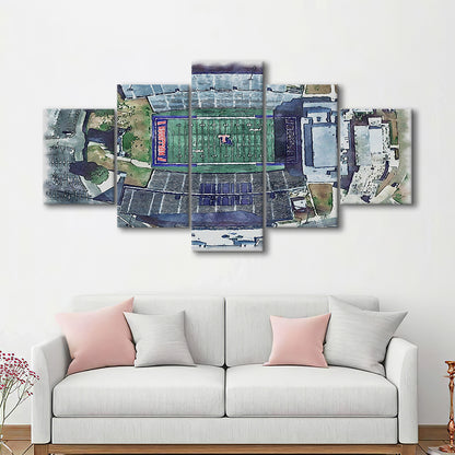 Joe Aillet Painting Stadium Watercolor, Ruston Louisiana Watercolor, Sport Art, Mixed 5 Panel, Canvas Print Wall Art