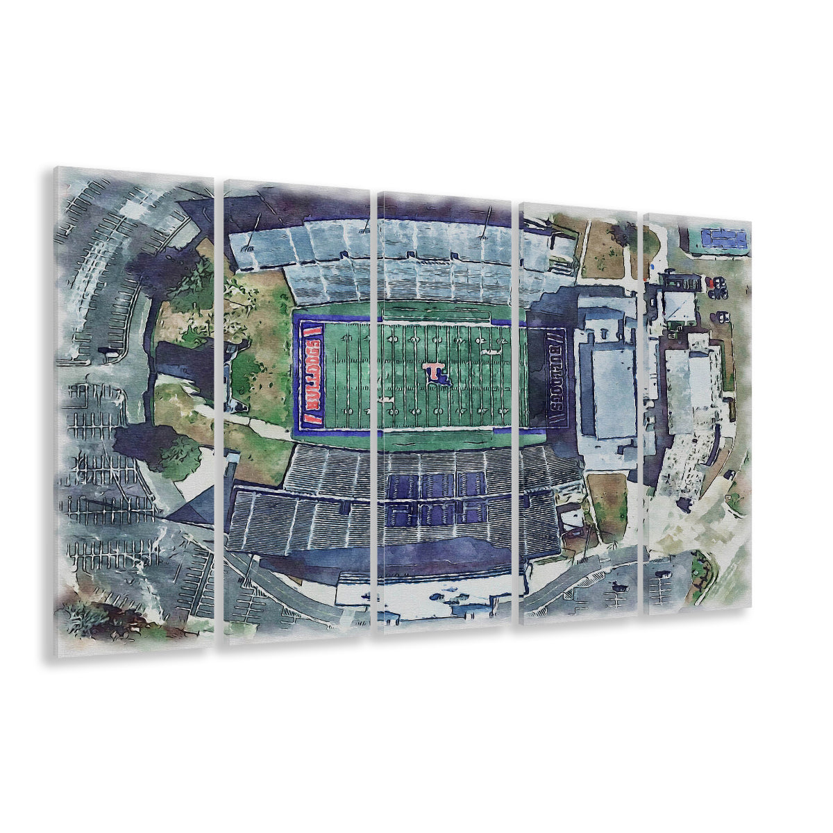 Joe Aillet Painting Stadium Watercolor, Ruston Louisiana Watercolor, Sport Art, Extra Large Canvas Print Wall Art