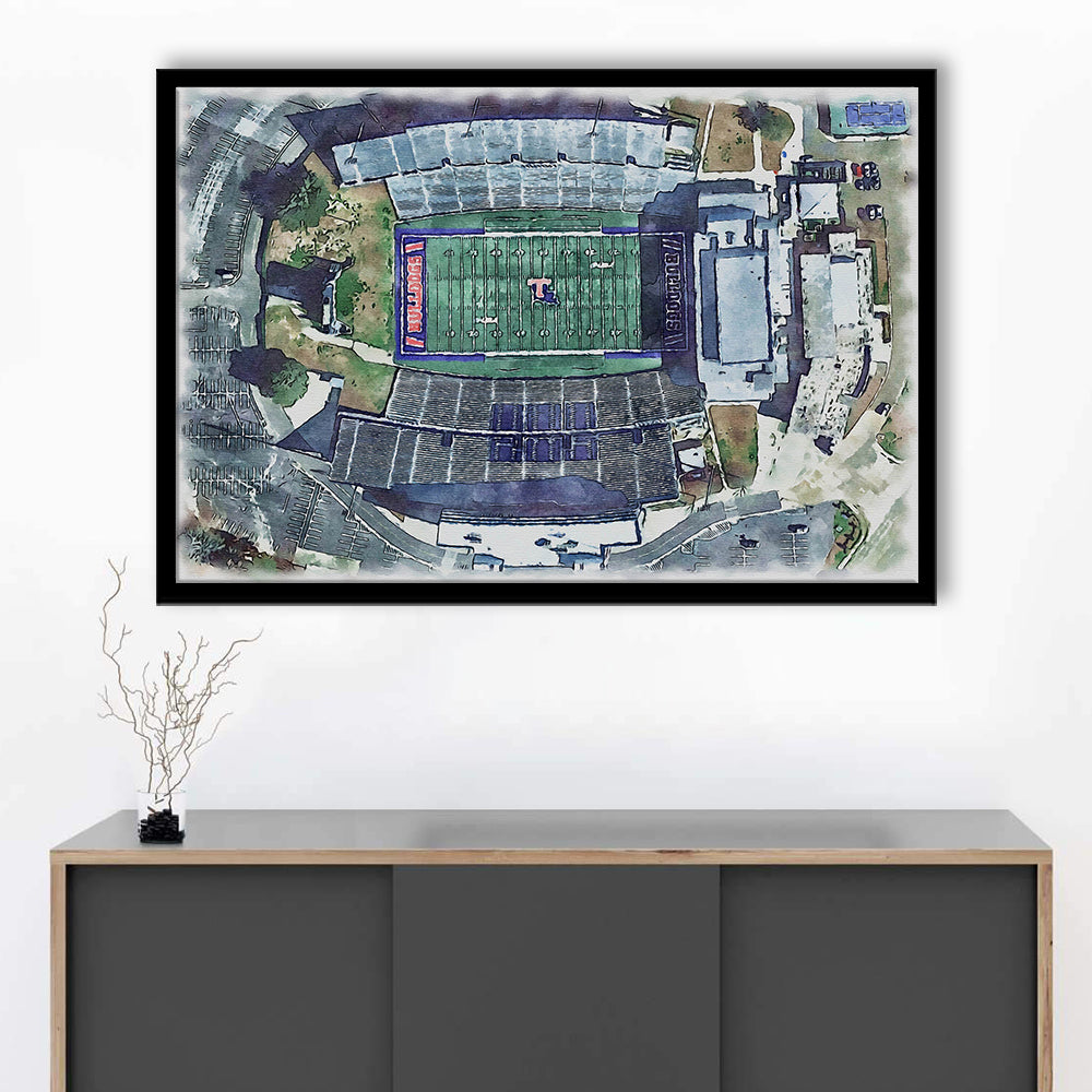 Joe Aillet Painting Stadium Watercolor, Ruston Louisiana Watercolor, Sport Gift Art, Framed Art Print Wall Decor