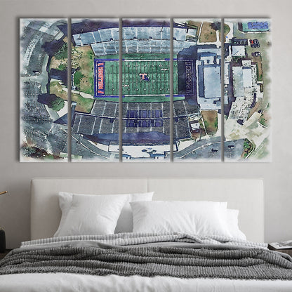 Joe Aillet Painting Stadium Watercolor, Ruston Louisiana Watercolor, Sport Art, Extra Large Canvas Print Wall Art
