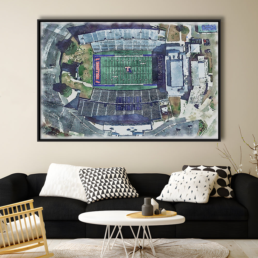 Joe Aillet Painting Stadium Watercolor, Ruston Louisiana Watercolor, Sport Gift Art, Framed Canvas Print Wall Art