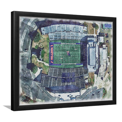 Joe Aillet Painting Stadium Watercolor, Ruston Louisiana Watercolor, Sport Gift Art, Framed Art Print Wall Decor