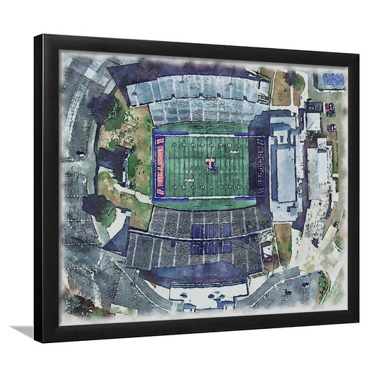 Joe Aillet Painting Stadium Watercolor, Ruston Louisiana Watercolor, Sport Gift Art, Framed Art Print Wall Decor