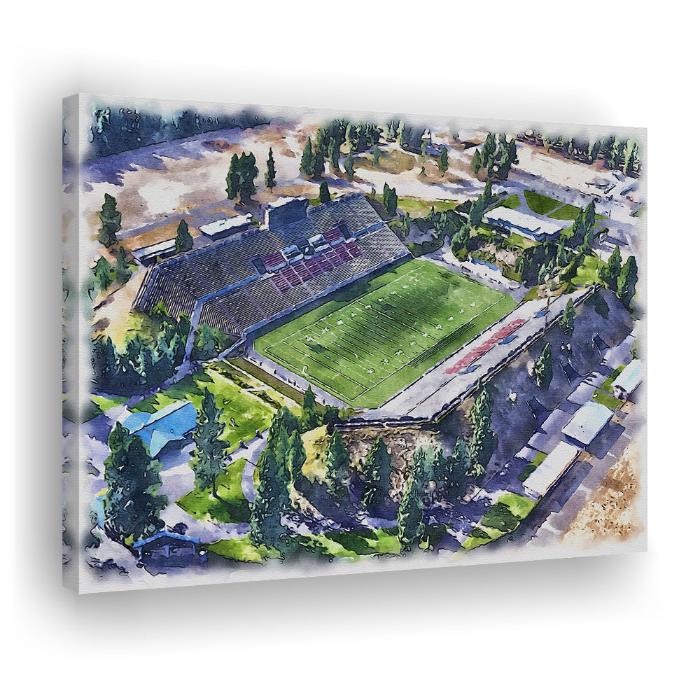 Joe Albi Painting Stadium Watercolor, Spokane Washington Watercolor, Sport Art, Gifts for him, Canvas Print Wall Art