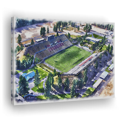 Joe Albi Painting Stadium Watercolor, Spokane Washington Watercolor, Sport Art, Gifts for him, Canvas Print Wall Art