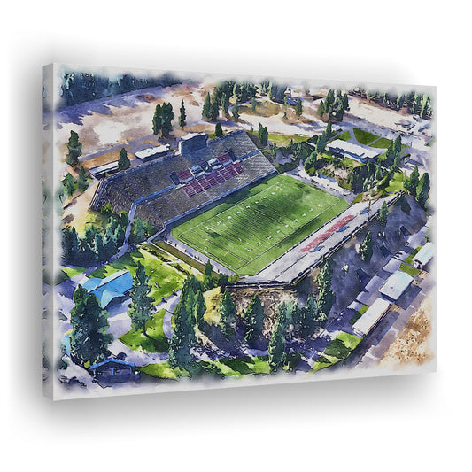 Joe Albi Painting Stadium Watercolor, Spokane Washington Watercolor, Sport Art, Gifts for him, Canvas Print Wall Art