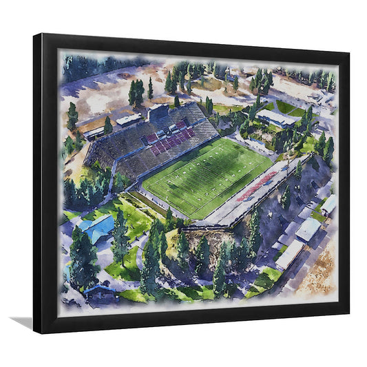 Joe Albi Painting Stadium Watercolor, Spokane Washington Watercolor, Sport Gift Art, Framed Art Print Wall Decor