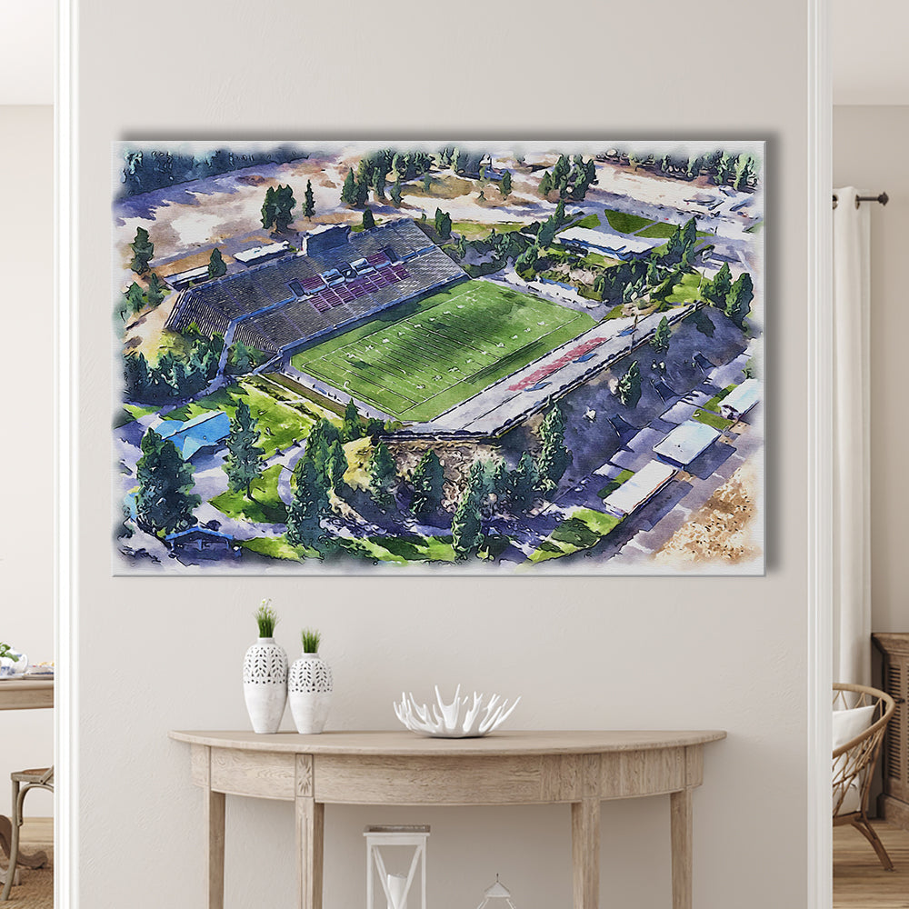 Joe Albi Painting Stadium Watercolor, Spokane Washington Watercolor, Sport Art, Gifts for him, Canvas Print Wall Art