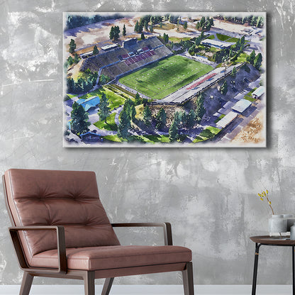 Joe Albi Painting Stadium Watercolor, Spokane Washington Watercolor, Sport Art, Gifts for him, Canvas Print Wall Art