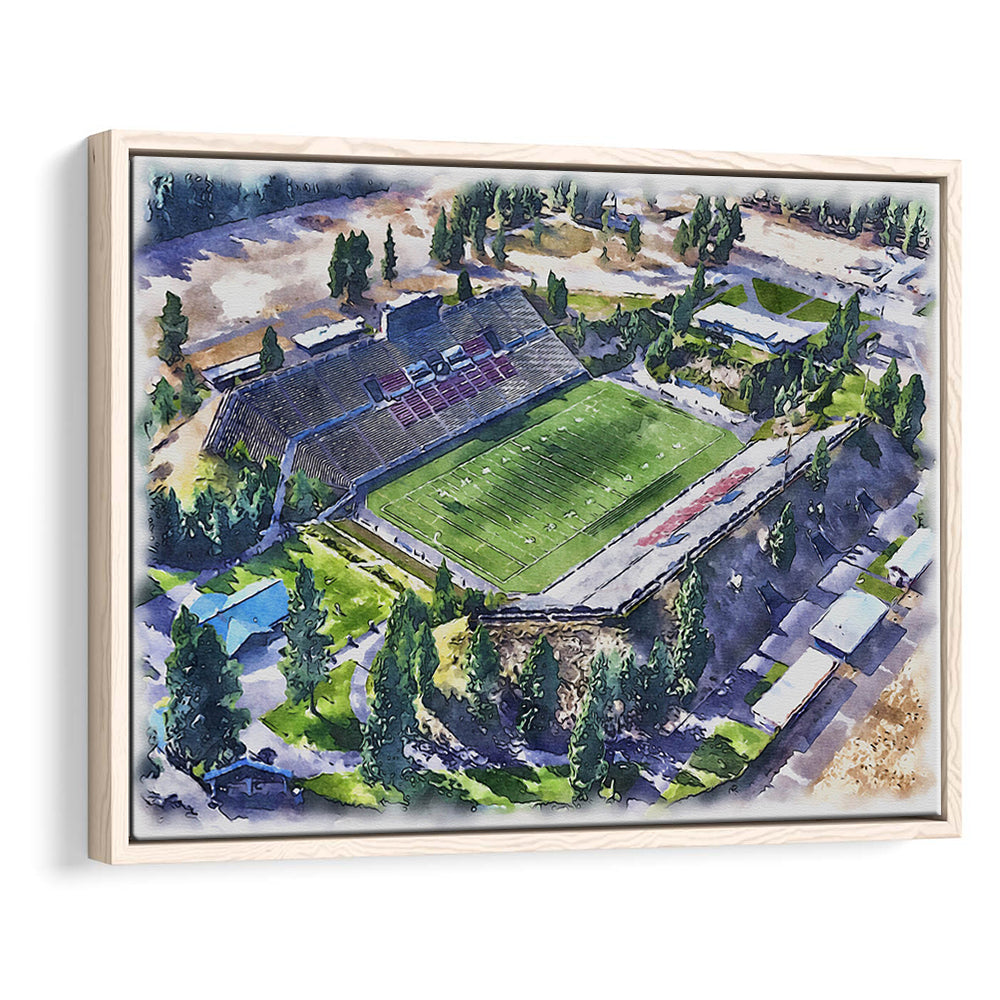 Joe Albi Painting Stadium Watercolor, Spokane Washington Watercolor, Sport Gift Art, Framed Canvas Print Wall Art