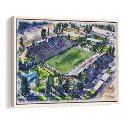 Joe Albi Painting Stadium Watercolor, Spokane Washington Watercolor, Sport Gift Art, Framed Canvas Print Wall Art