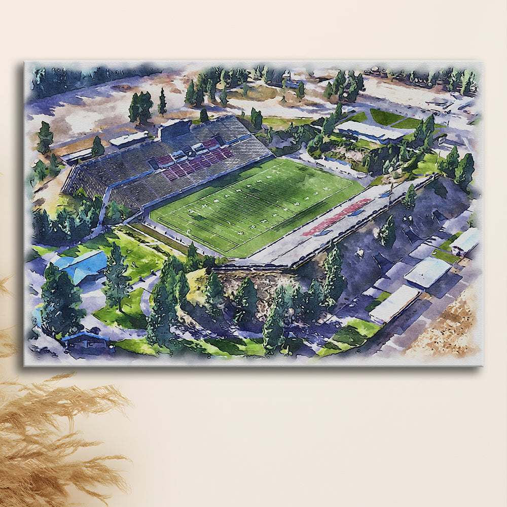 Joe Albi Painting Stadium Watercolor, Spokane Washington Watercolor, Sport Art, Gifts for him, Canvas Print Wall Art