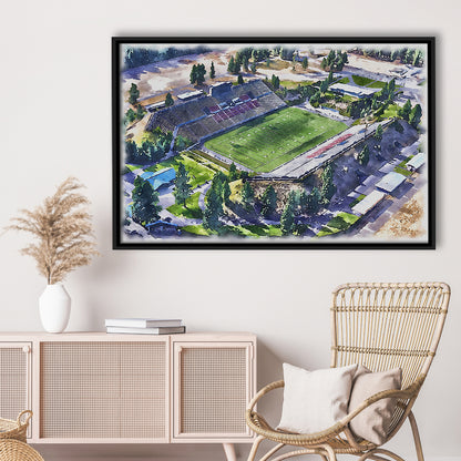 Joe Albi Painting Stadium Watercolor, Spokane Washington Watercolor, Sport Gift Art, Framed Canvas Print Wall Art