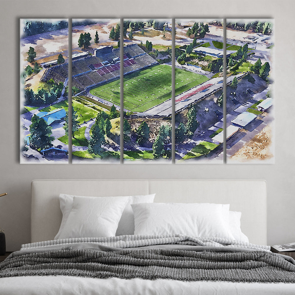 Joe Albi Painting Stadium Watercolor, Spokane Washington Watercolor, Sport Art, Extra Large Canvas Print Wall Art