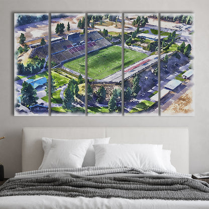 Joe Albi Painting Stadium Watercolor, Spokane Washington Watercolor, Sport Art, Extra Large Canvas Print Wall Art