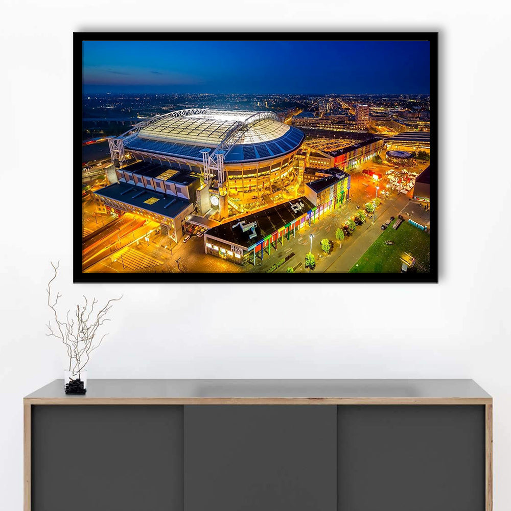 Johan Cruijff ArenA in Amsterdam, Stadium Canvas, Sport Art, Gift for him, Framed Art Print Wall Decor, Picture Framed