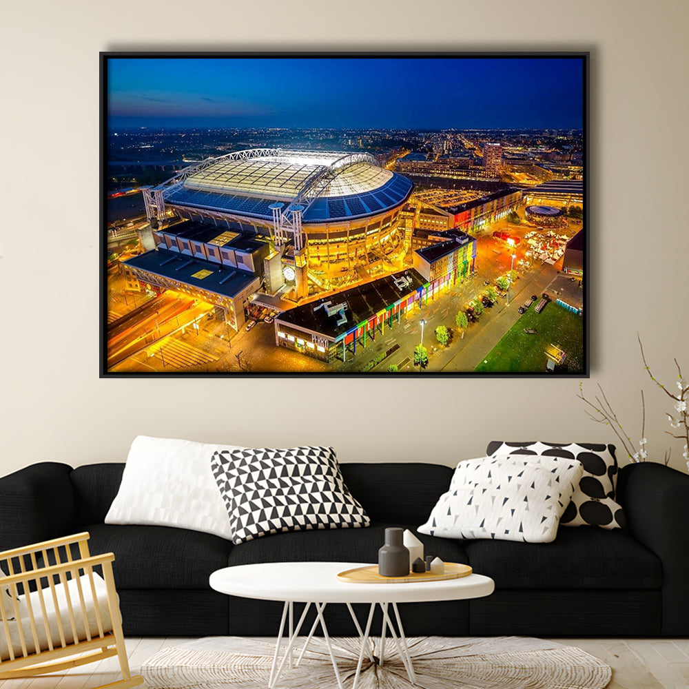 Johan Cruijff ArenA in Amsterdam, Stadium Canvas, Sport Art, Framed Canvas Print Wall Art, Floating Frame