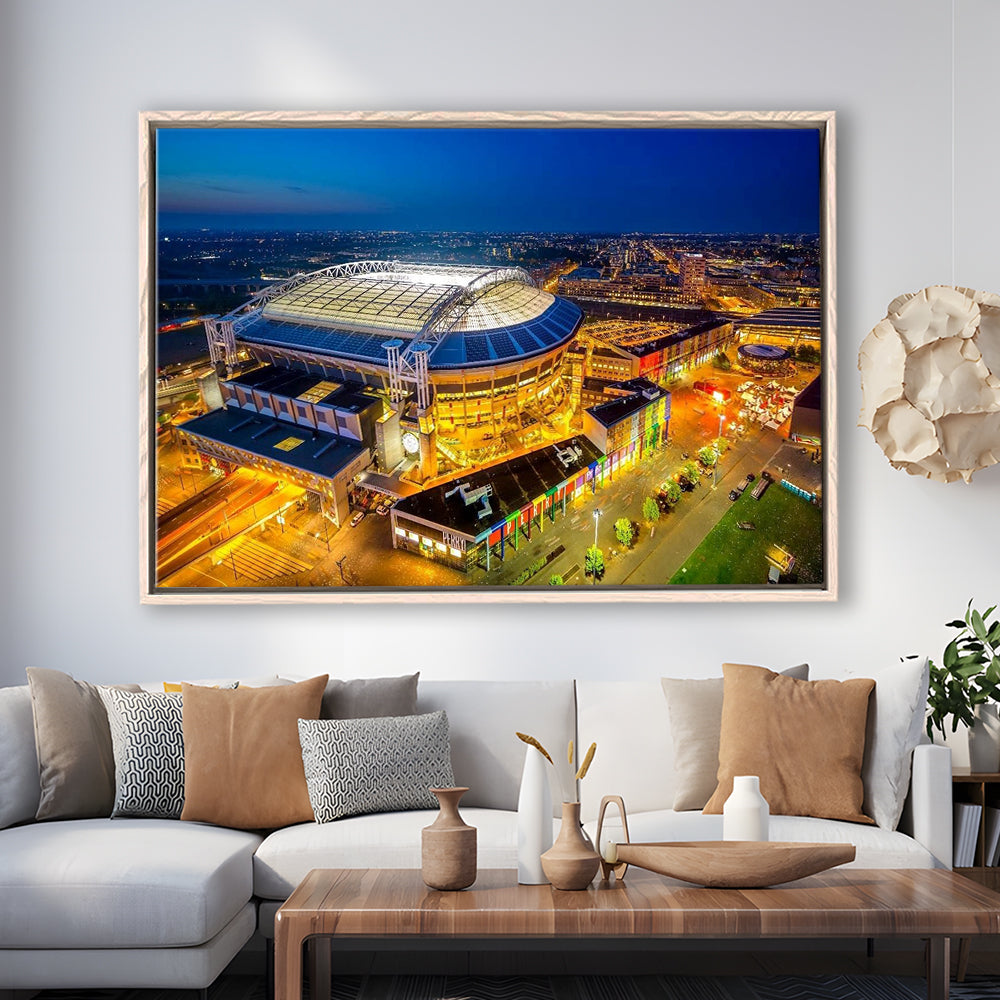 Johan Cruijff ArenA in Amsterdam, Stadium Canvas, Sport Art, Framed Canvas Print Wall Art, Floating Frame