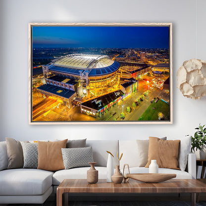 Johan Cruijff ArenA in Amsterdam, Stadium Canvas, Sport Art, Framed Canvas Print Wall Art, Floating Frame