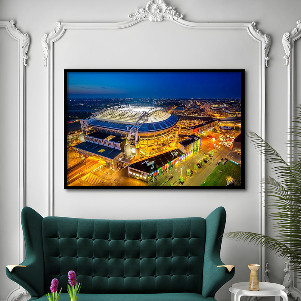 Johan Cruijff ArenA in Amsterdam, Stadium Canvas, Sport Art, Gift for him, Framed Art Print Wall Decor, Picture Framed