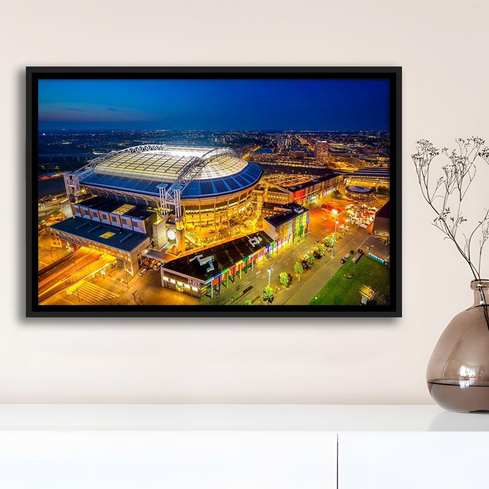 Johan Cruijff ArenA in Amsterdam, Stadium Canvas, Sport Art, Framed Canvas Print Wall Art, Floating Frame