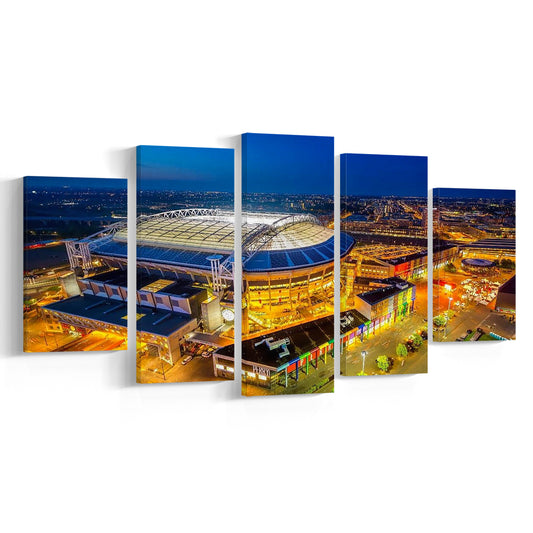 Johan Cruijff ArenA in Amsterdam, Stadium Canvas, Sport Art, Gift for him, 5 Panel, Large Canvas, Canvas Print Wall Art
