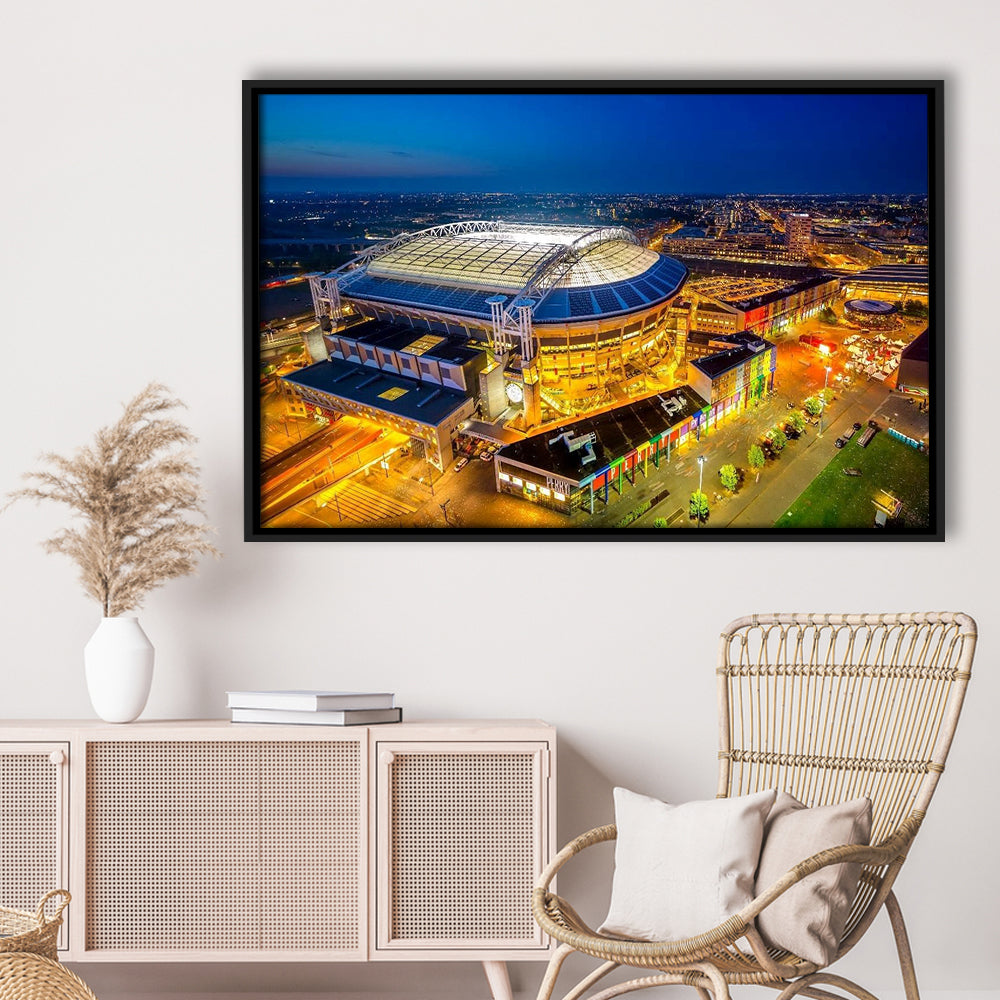 Johan Cruijff ArenA in Amsterdam, Stadium Canvas, Sport Art, Framed Canvas Print Wall Art, Floating Frame