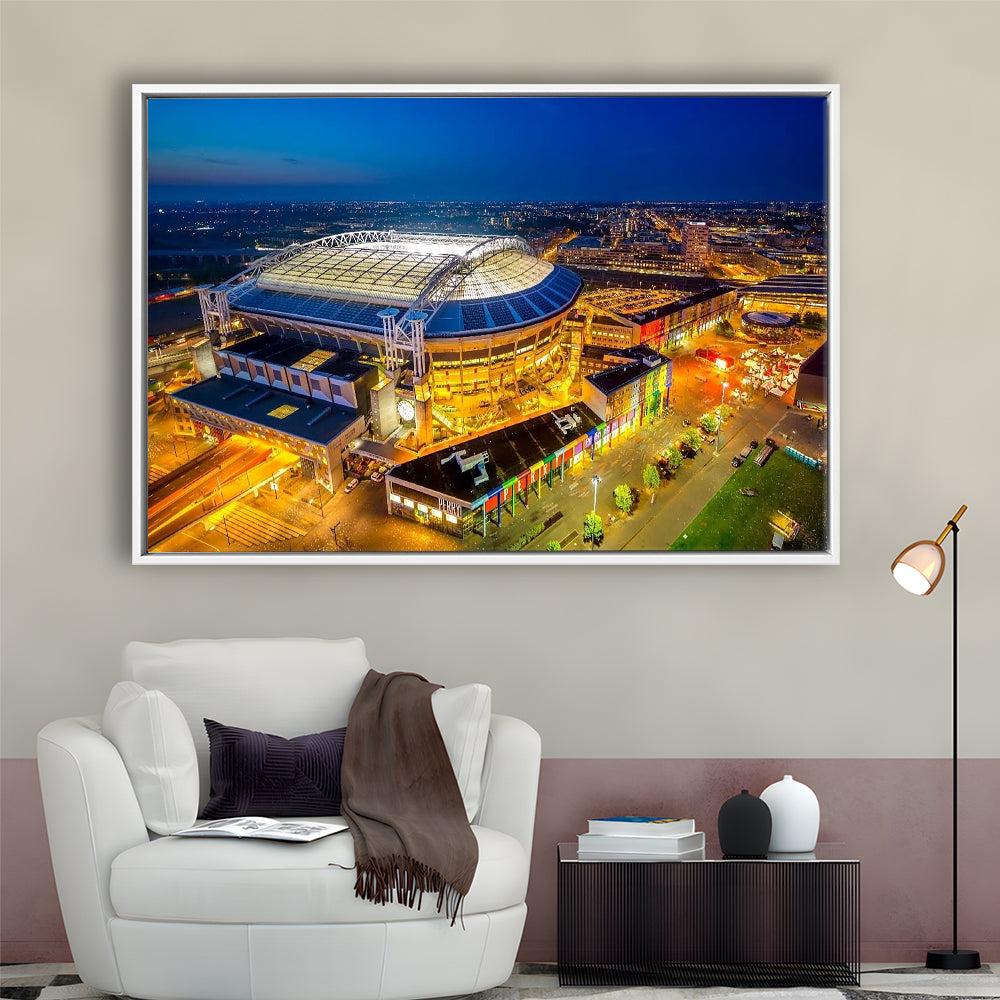 Johan Cruijff ArenA in Amsterdam, Stadium Canvas, Sport Art, Framed Canvas Print Wall Art, Floating Frame