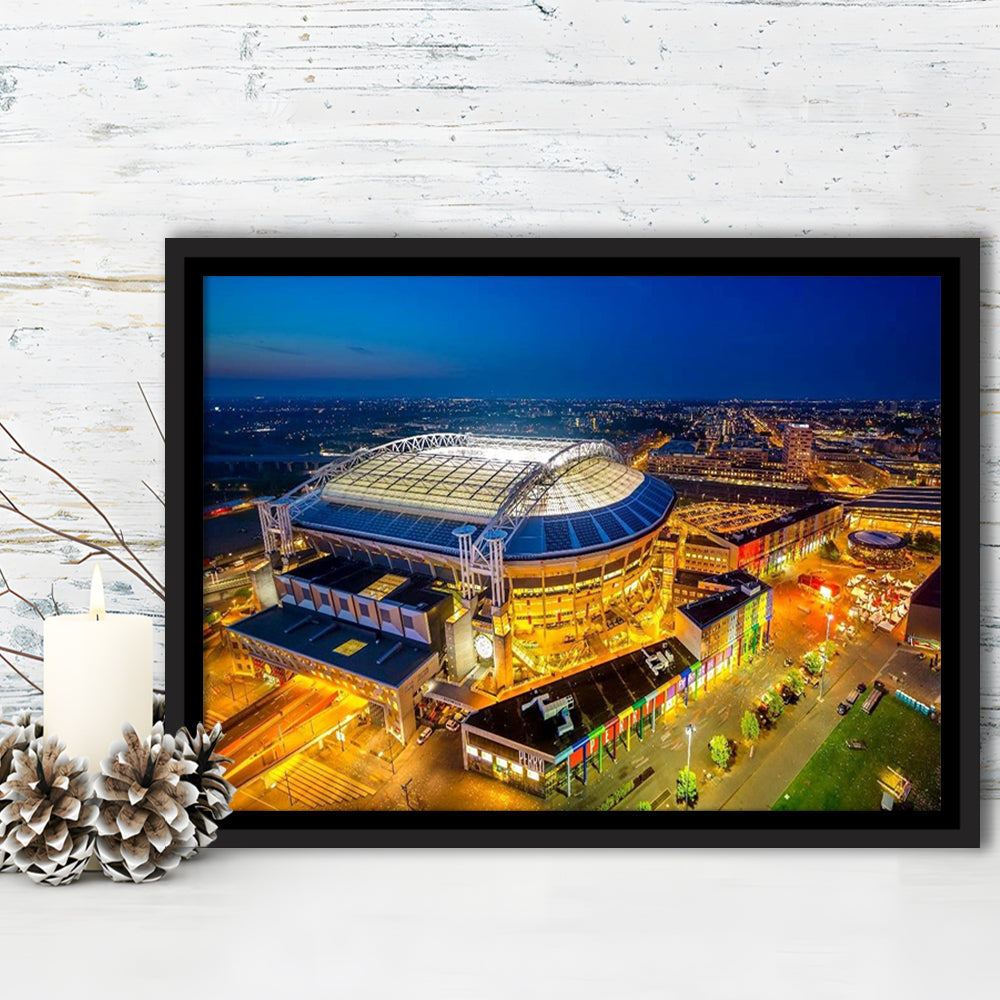 Johan Cruijff ArenA in Amsterdam, Stadium Canvas, Sport Art, Framed Canvas Print Wall Art, Floating Frame