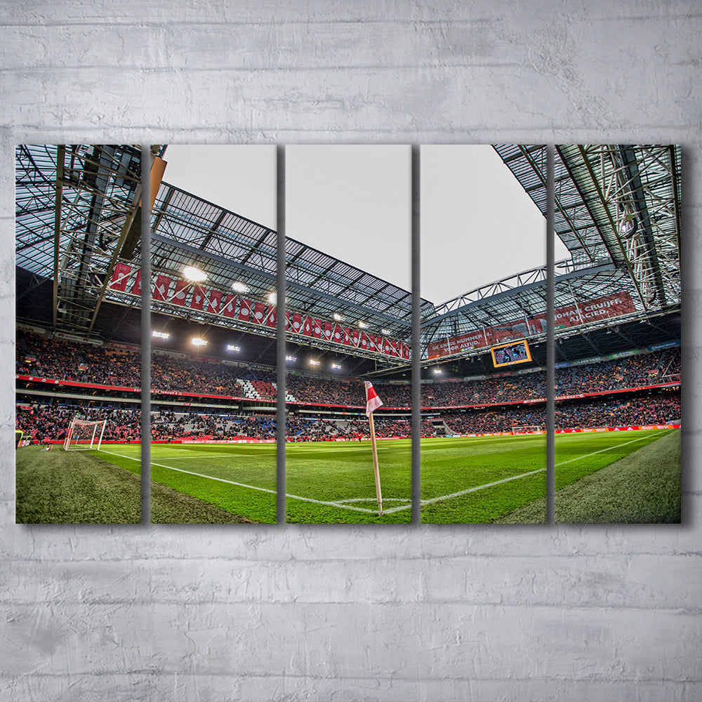 Johan Cruijff Arena, Stadium Canvas, Sport Art, 5 Panel B, Extra Large Canvas, Canvas Print Wall Art