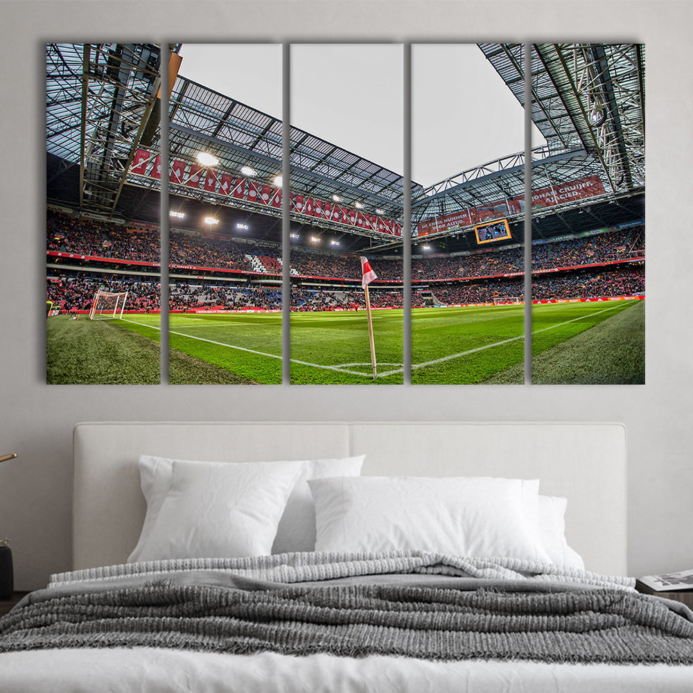 Johan Cruijff Arena, Stadium Canvas, Sport Art, 5 Panel B, Extra Large Canvas, Canvas Print Wall Art