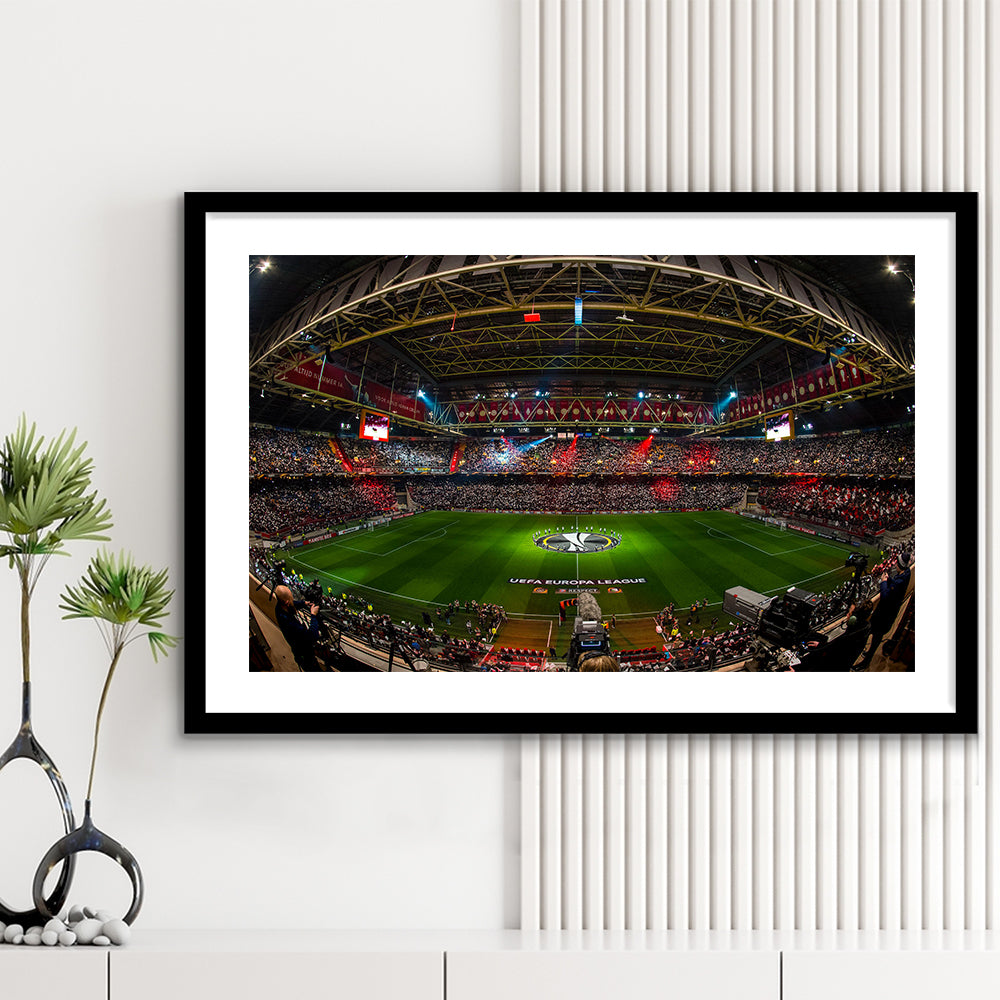 Johan Cruyff Arena Netherlands, Stadium Canvas, Sport Art, Gift for him, White Border Framed Art Print Wall Decor