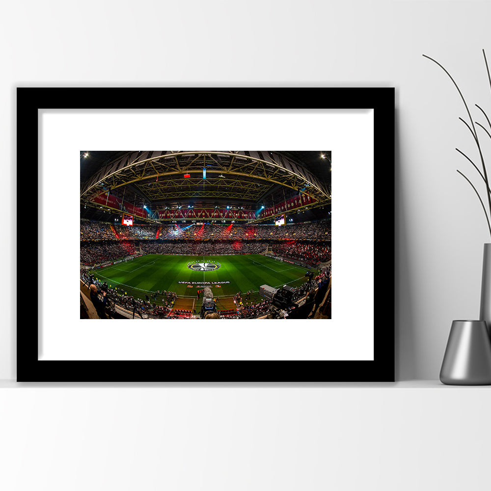 Johan Cruyff Arena Netherlands, Stadium Canvas, Sport Art, Gift for him, White Border Framed Art Print Wall Decor