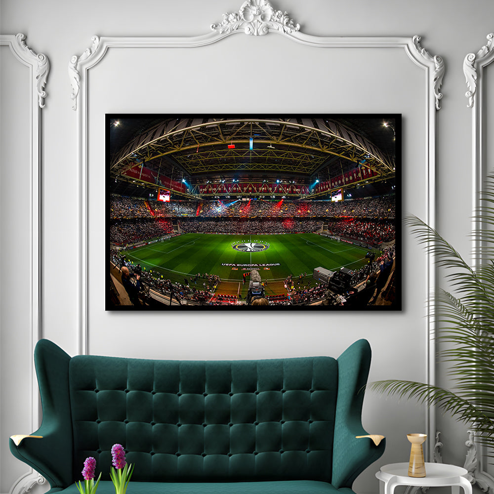 Johan Cruyff Arena Netherlands, Stadium Canvas, Sport Art, Gift for him, Framed Art Print Wall Decor, Picture Framed
